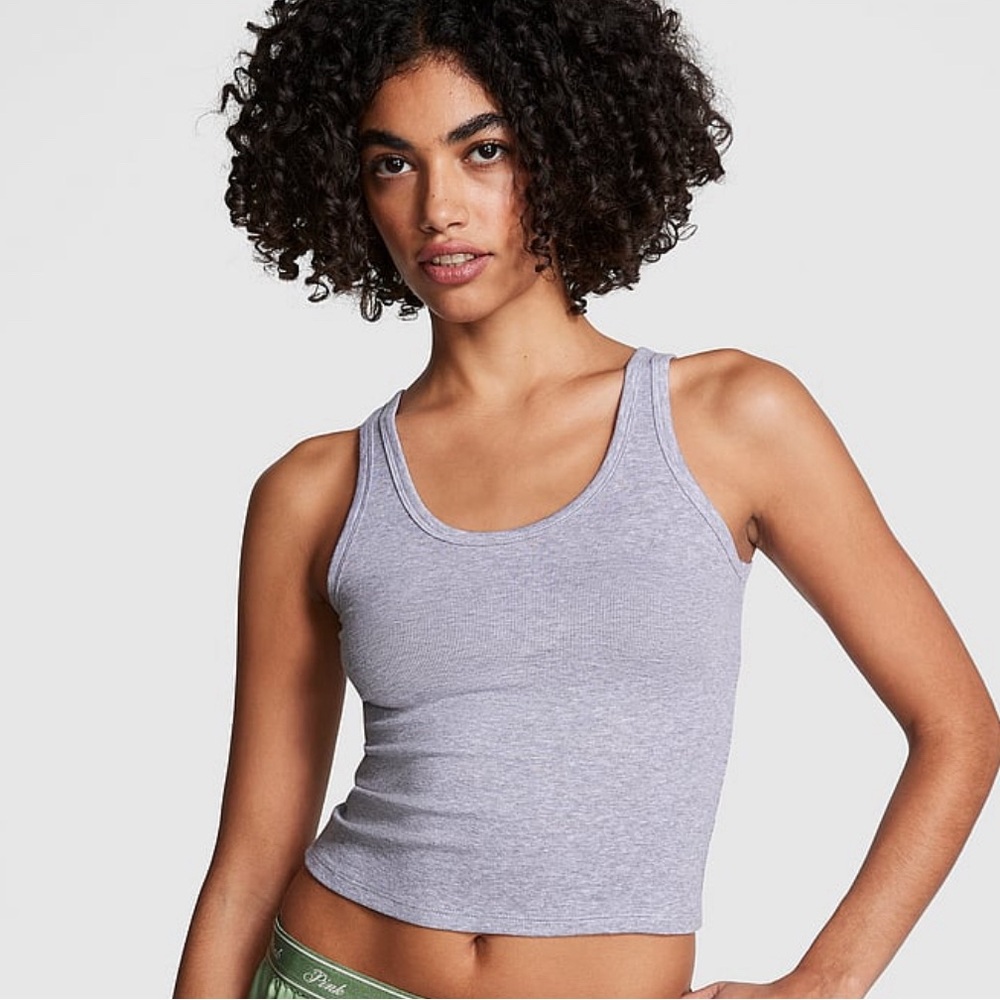 Victoria’s Secret Pink Super Soft Gray Tank Top- Size XL NWT🩶